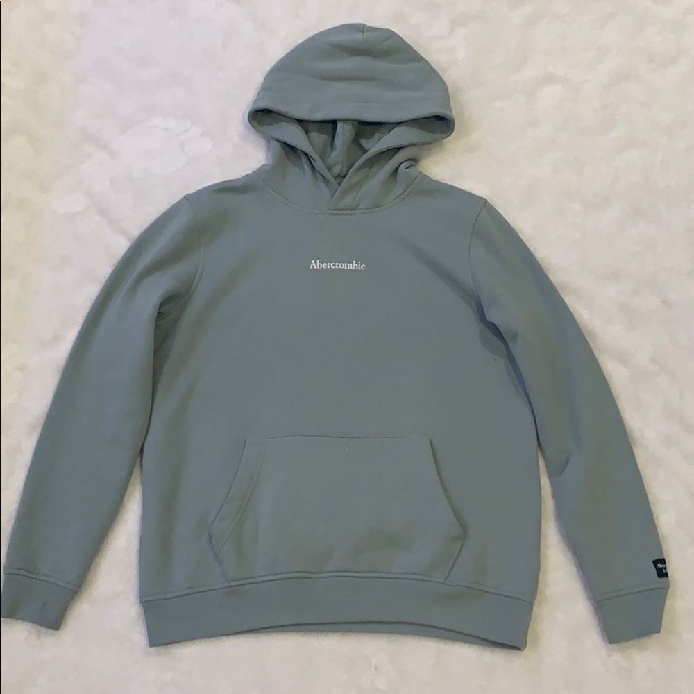 light green abercrombie logo hoodie sweatshirt